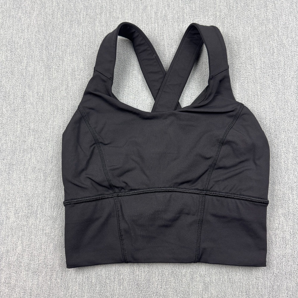 Lululemon‎ Sports Bra Womens 4 Black  Pure Practice Luxtreme Criss Cross Yoga
